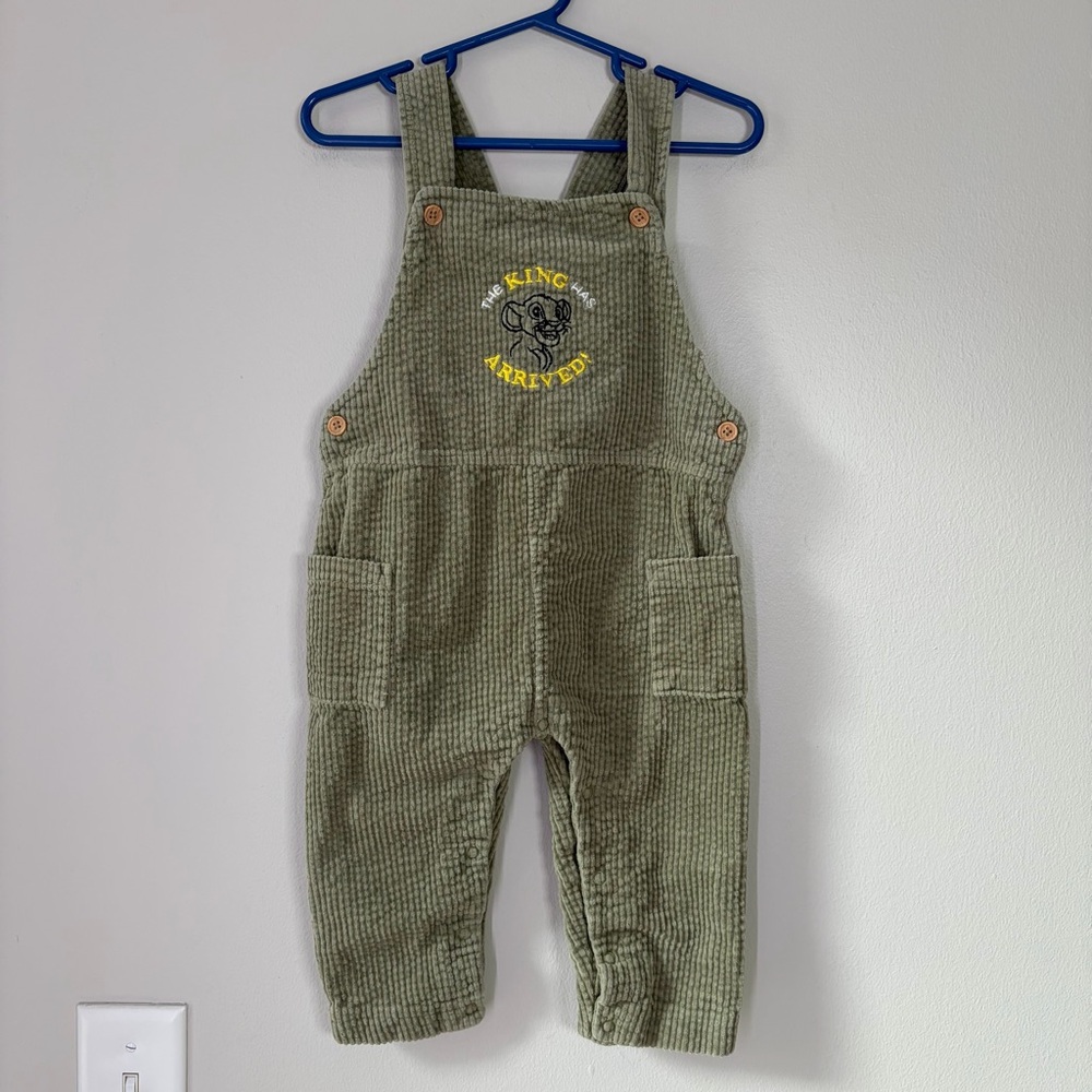 Disney Baby 18M Green Lion King Corduroy Overalls